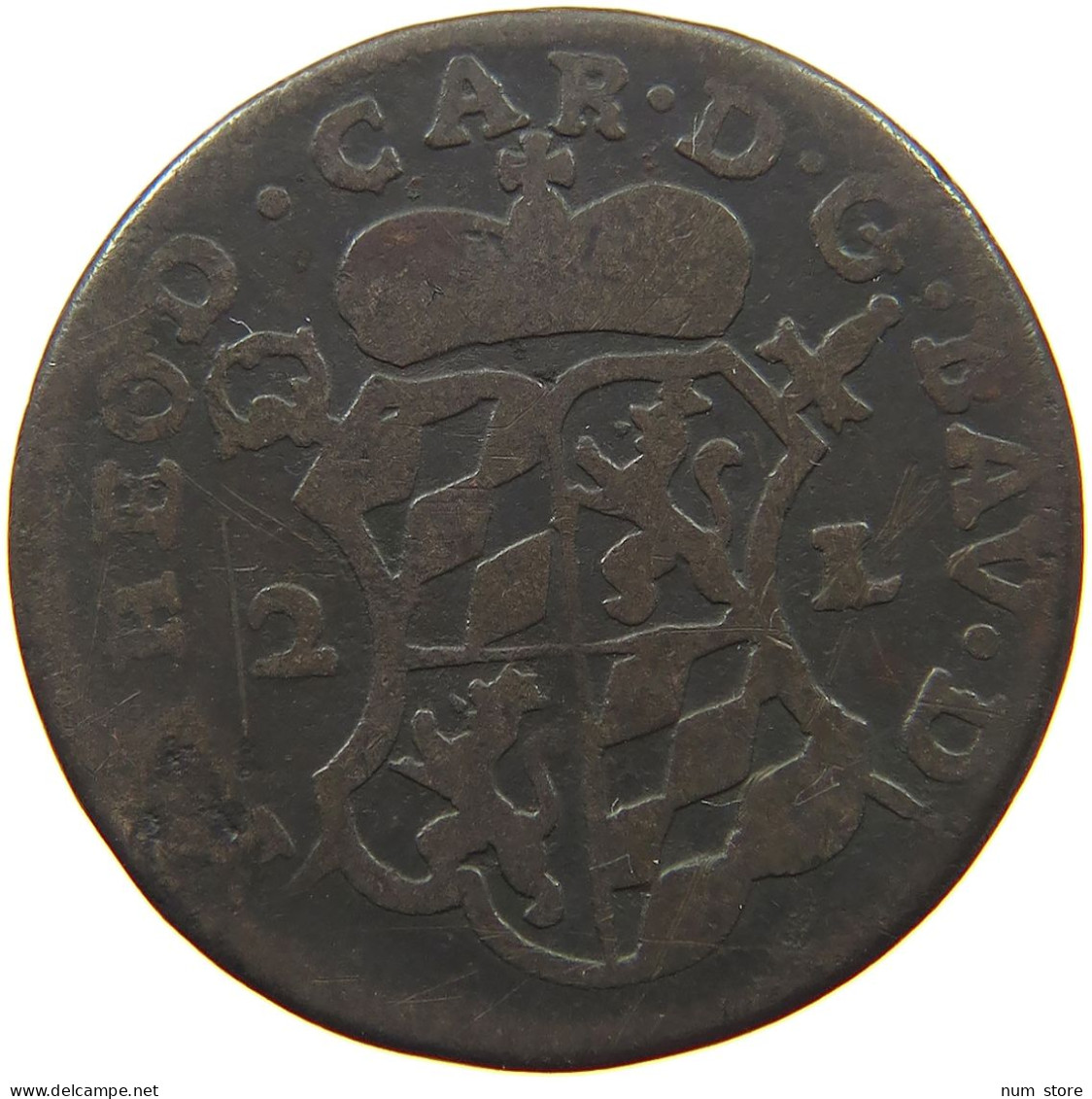 BELGIUM LIEGE 2 LIARDS 1751  #s075 0755 - 975-1795 Prinsbisdom Luik