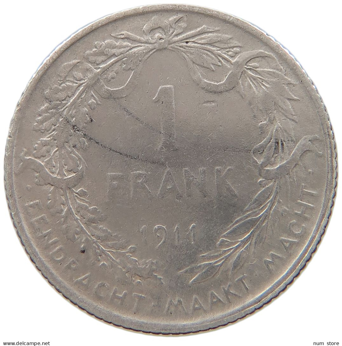 BELGIUM FRANC 1911 Albert I. 1909-1934 #a081 0613 - 1 Franc