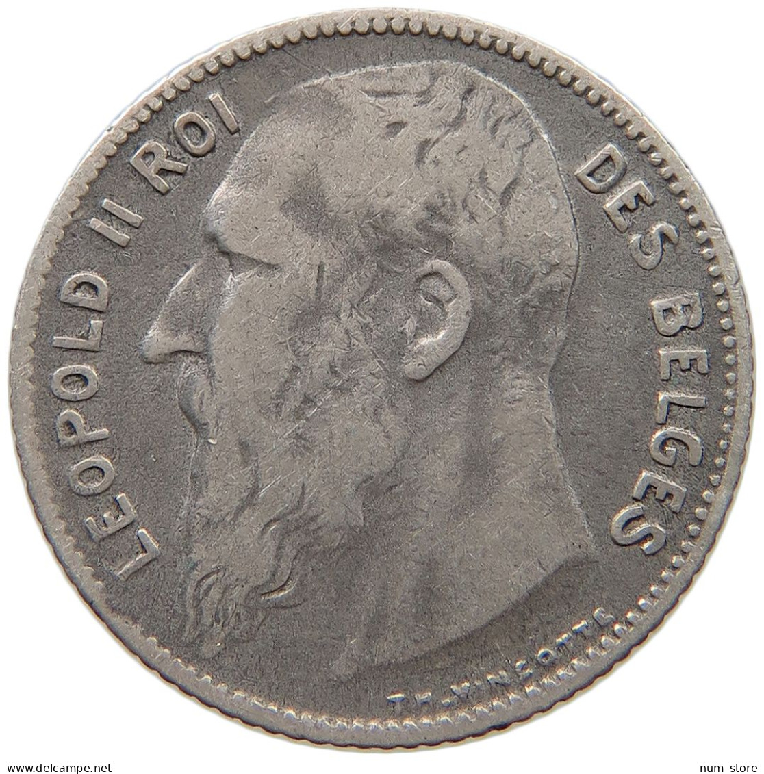 BELGIUM FRANC 1909 Leopold II. 1865-1909 #c049 0079 - 1 Franc