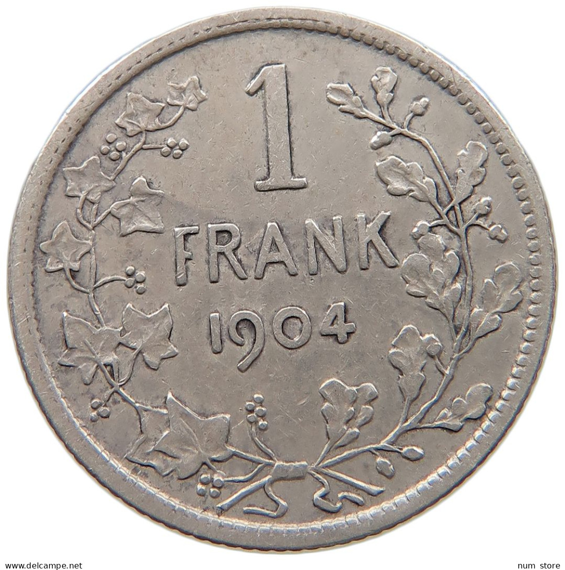 BELGIUM FRANC 1904 Leopold II. 1865-1909 #a044 0639 - 1 Franc