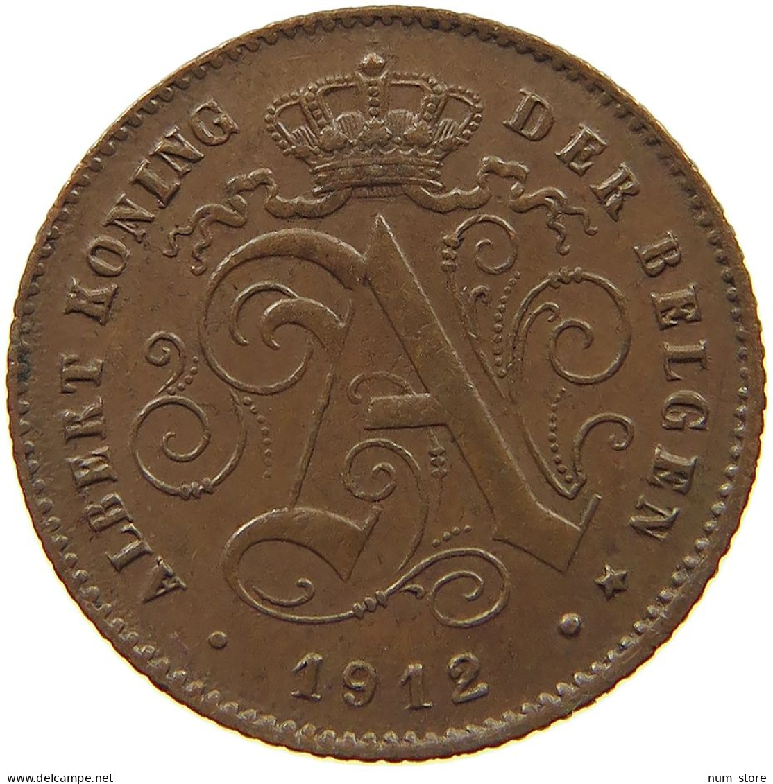 BELGIUM CENTIME 1912 Albert I. 1909-1934 #c011 0369 - 1 Cent