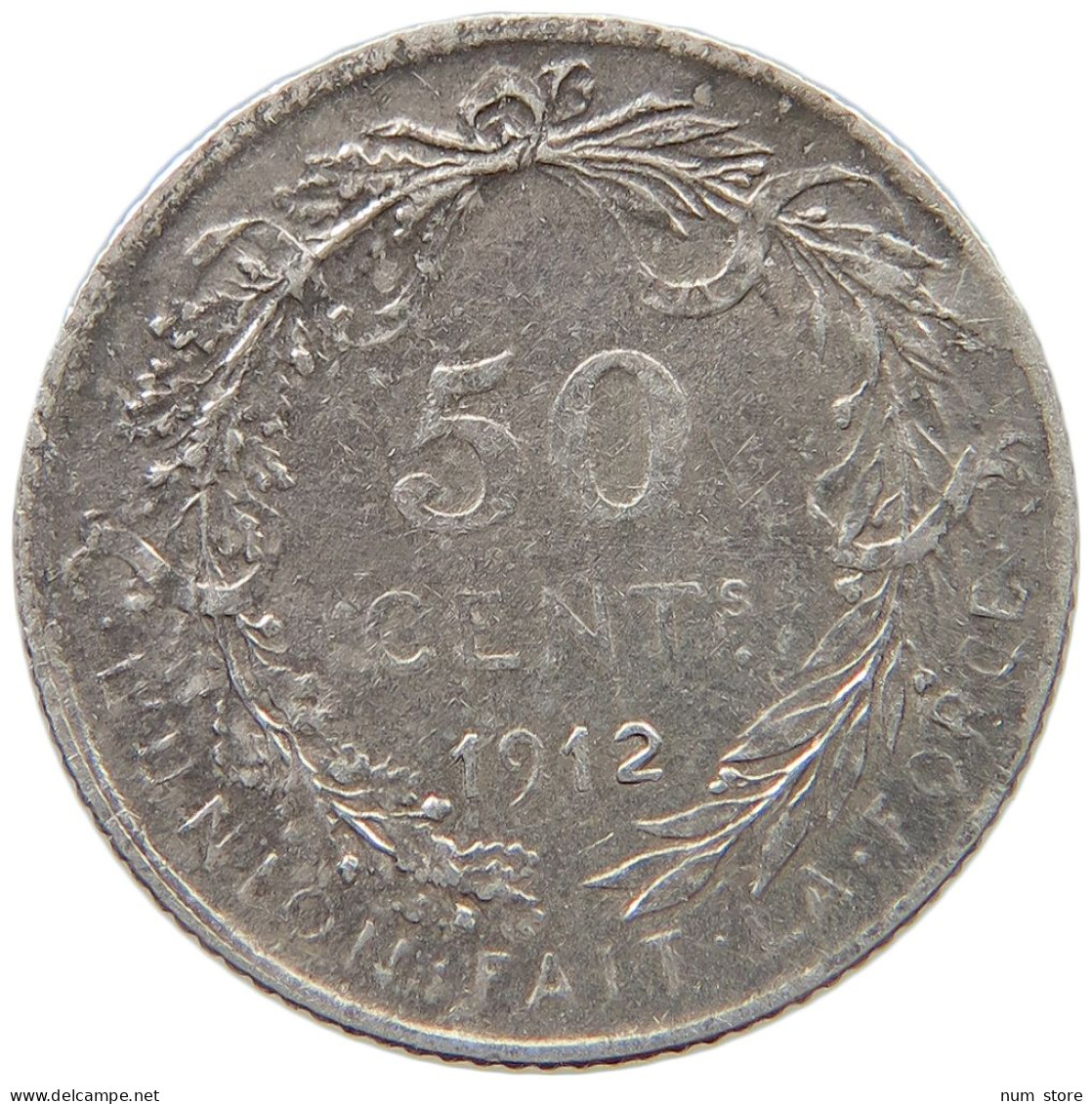 BELGIUM 50 CENTIMES 1912 Albert I. 1909-1934 #c047 0263 - 50 Cents