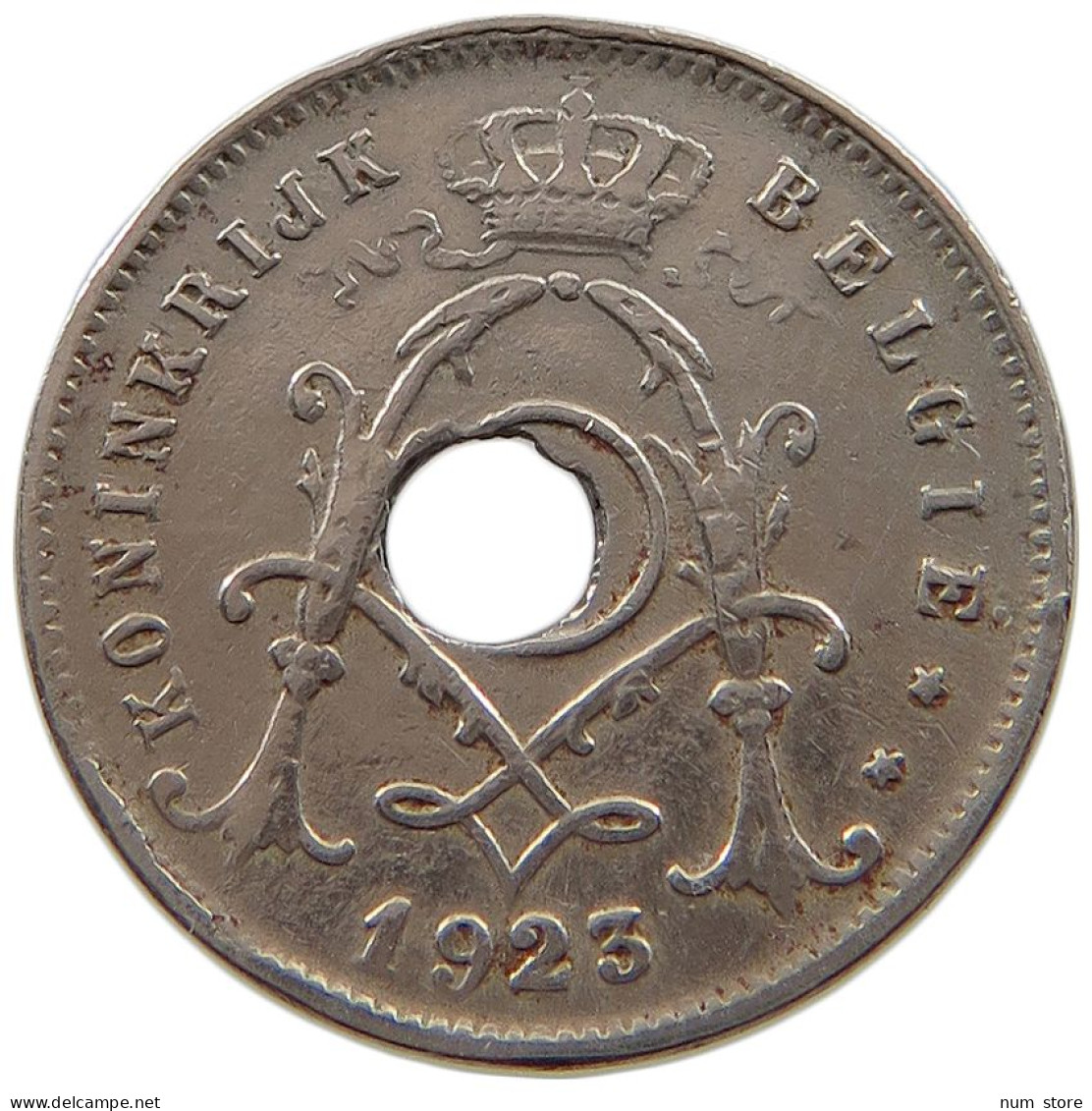 BELGIUM 5 CENTIMES 1923 MINTING ERROR 5 CENTIMES 1923 OFF-CENTER #t065 0297 - 5 Cent