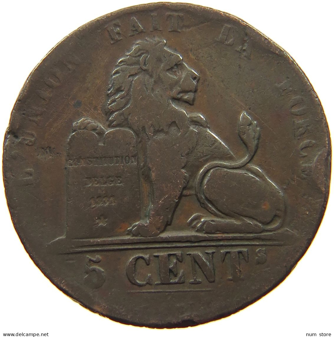 BELGIUM 5 CENTIMES 1842 Leopold I. (1831-1865) #s077 0211 - 5 Centimes