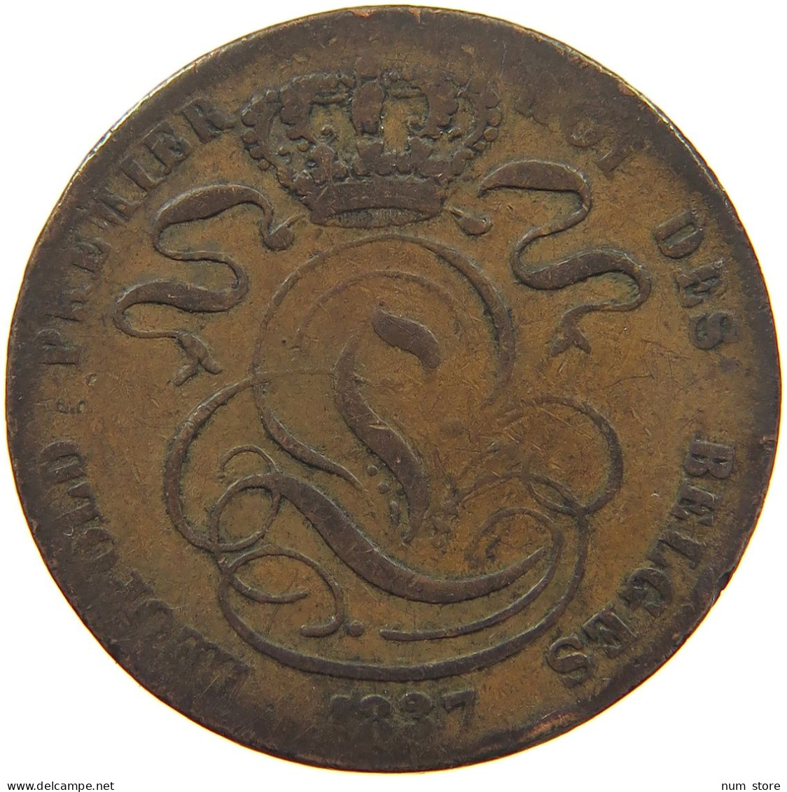 BELGIUM 5 CENTIMES 1837 Leopold I. (1831-1865) #a041 0459 - 5 Centimes