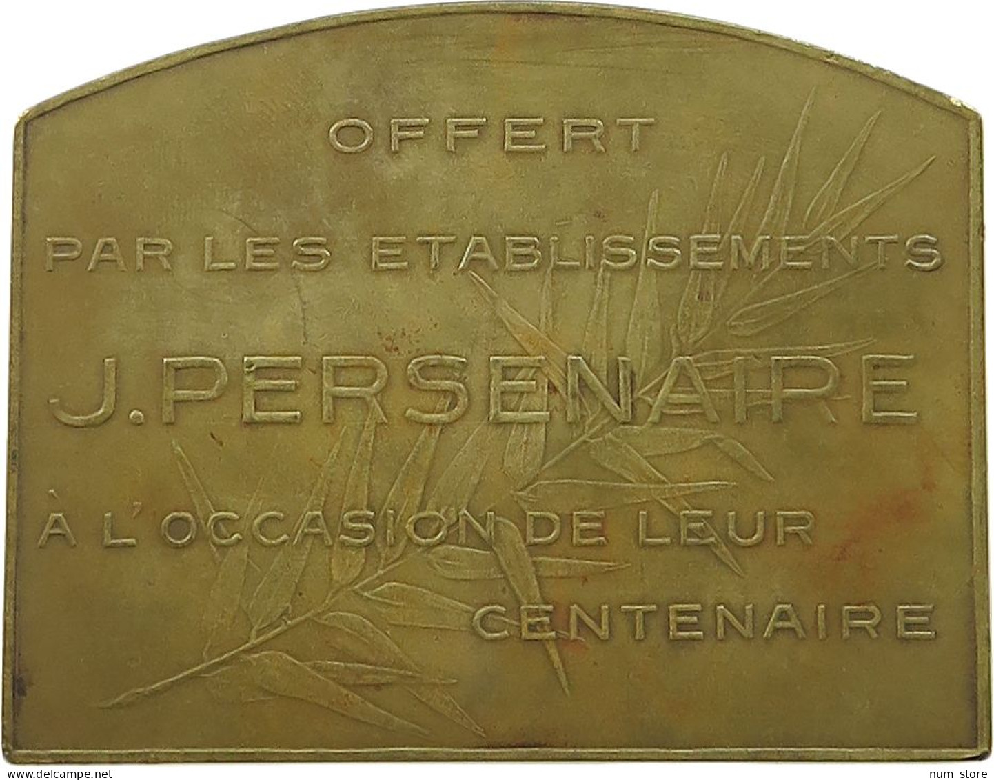 BELGIUM PLAQUETTE 1924 Tonnellerie Jean Persenaire Centennial #tm4 0075 - Non Classés