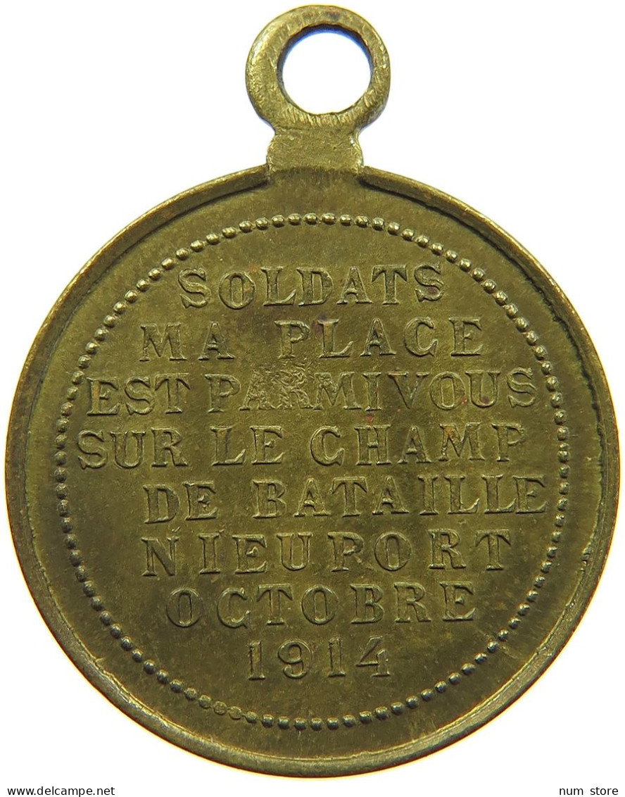 BELGIUM MEDAL 1914 Albert I. 1909-1934 WW1 NIEUPORT 1914 #s006 0221 - Sin Clasificación