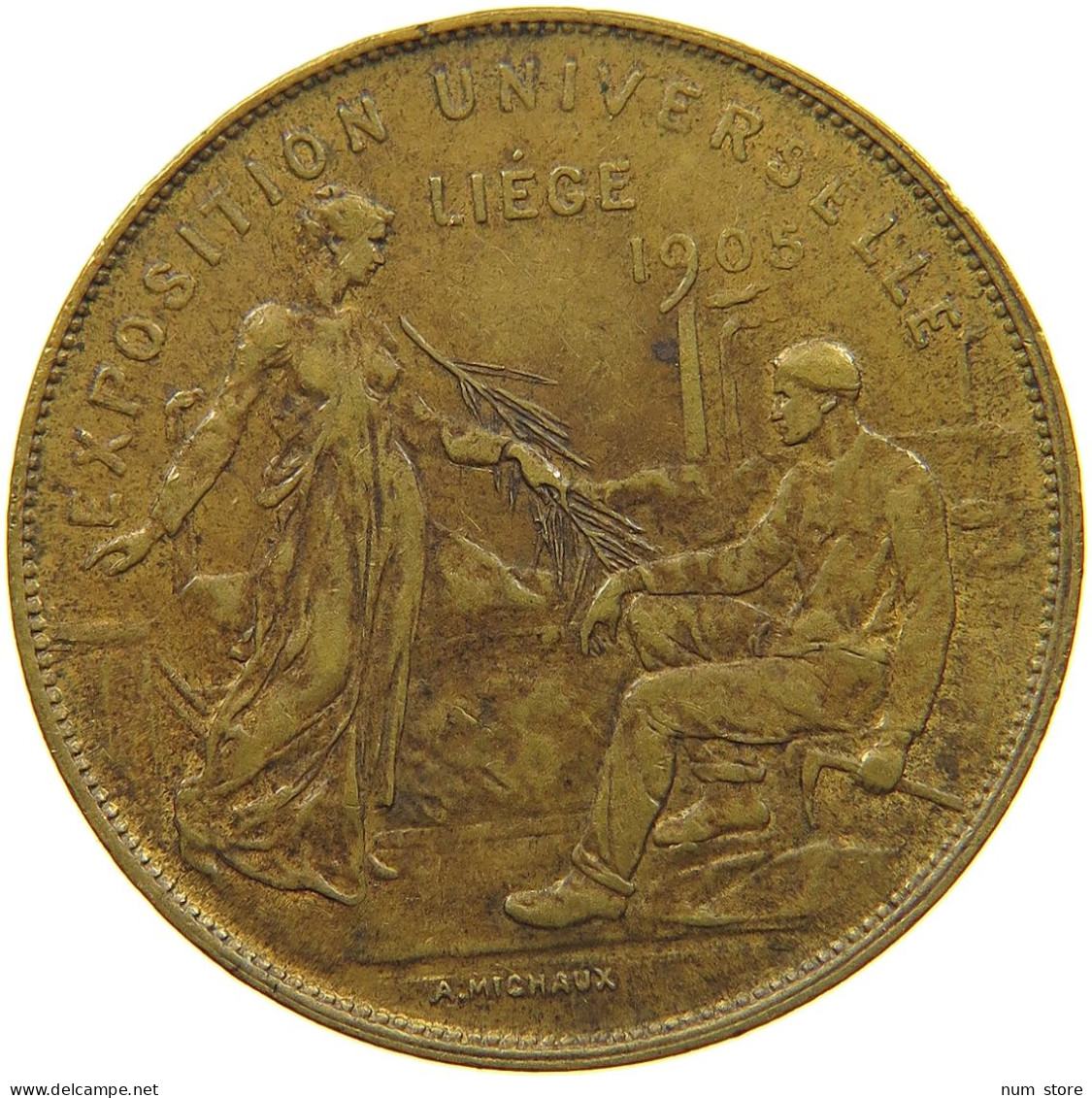 BELGIUM LIEGE MEDAL 1905 LIEGE EXPOSITION #t109 0045 - 975-1795 Principauté De Liège 