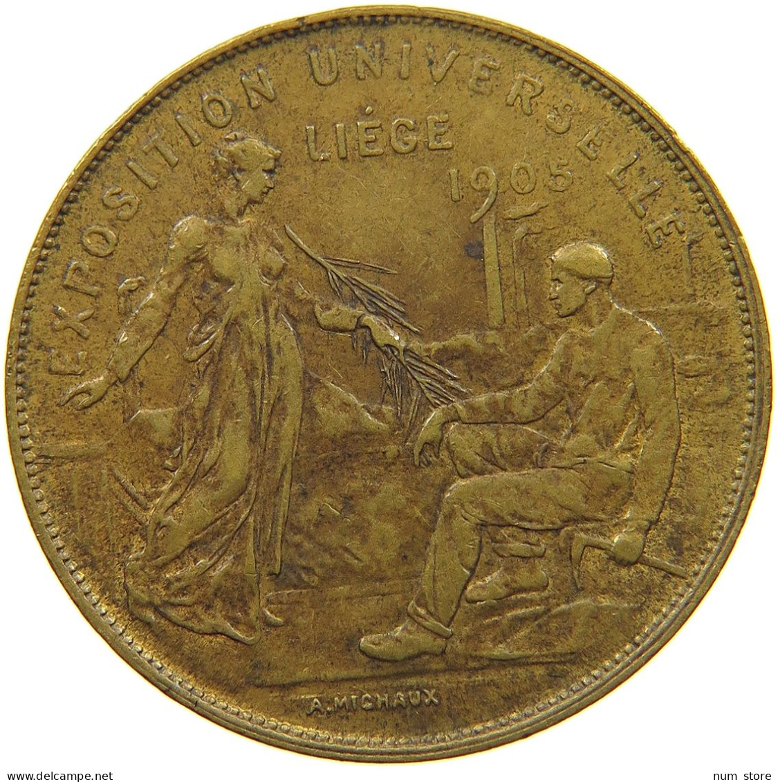 BELGIUM LIEGE MEDAL 1905 LIEGE EXPOSITION #t109 0045 - 975-1795 Hochstift Lüttich