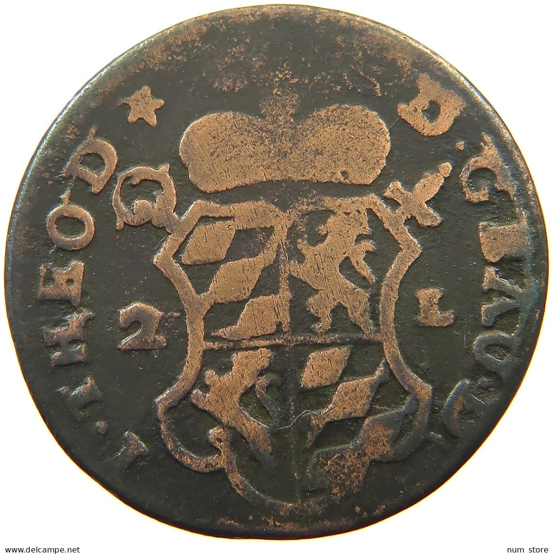 BELGIUM LIEGE 2 LIARDS 1752  #s053 0421 - 975-1795 Prince-Bishopric Of Liège