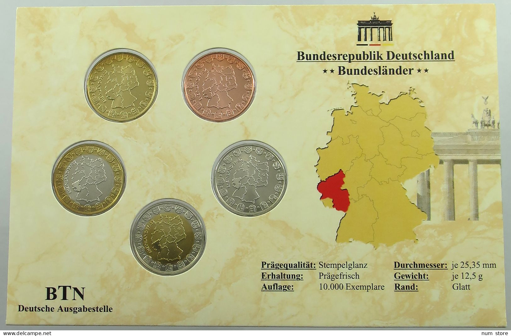 BRD KMS SET 2013 RHEINLAND PFALZ #ns03 0039 - Mint Sets & Proof Sets