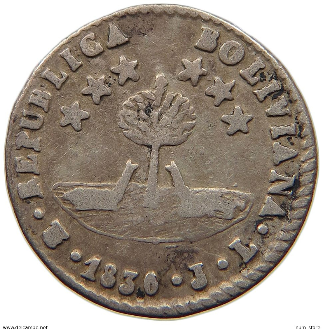 BOLIVIA 1/2 SOL 1830 JL  #t060 0303 - Bolivië