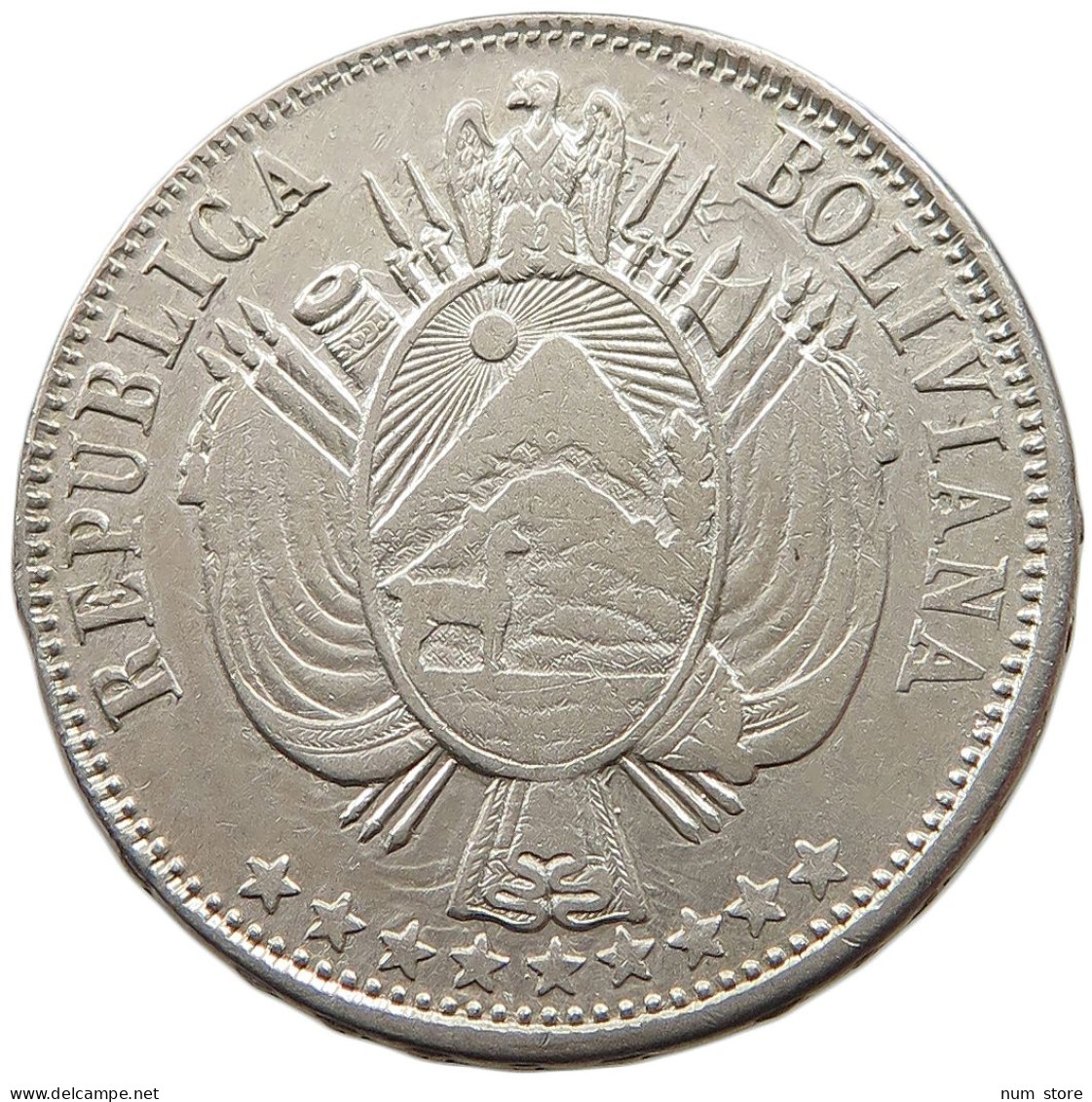 BOLIVIA BOLIVIANO 1864 FP  #t060 0123 - Bolivië
