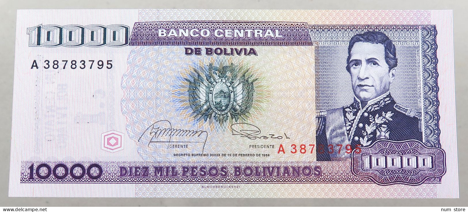 BOLIVIA 10000 PESOS 1984  #alb049 0029 - Bolivie