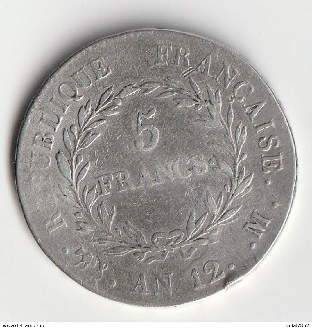 BONAPARTE-Premier Consul, 5 Francs, 1803-An 12, M - Toulouse, Argent- TB+ F.301/20 - 5 Francs
