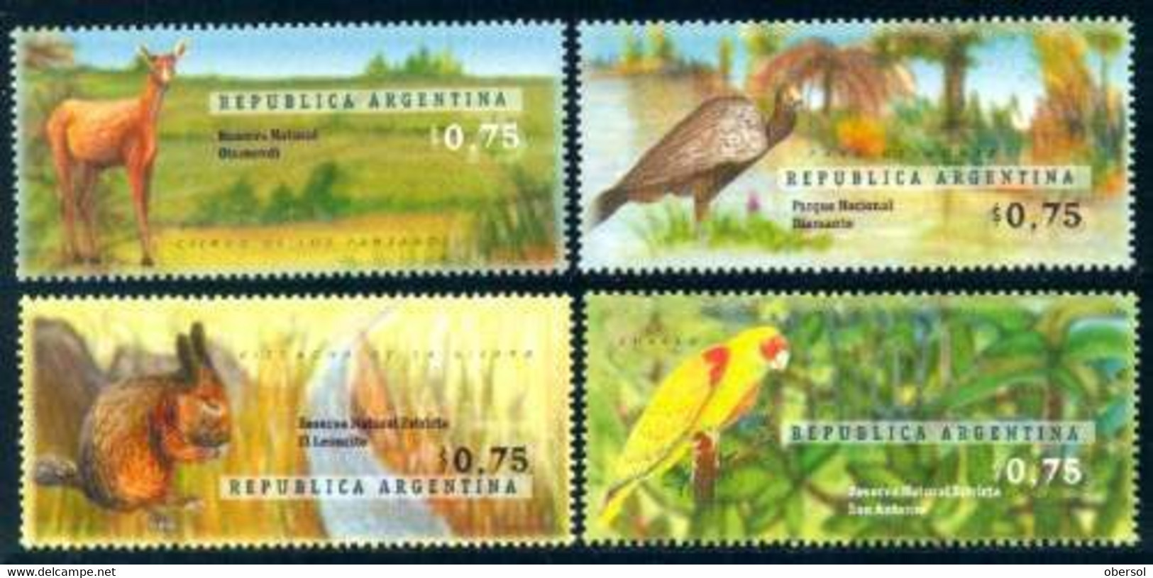 Argentina 1996 National Parks, Animals Complete Set Of 4 Values MNH - Unused Stamps