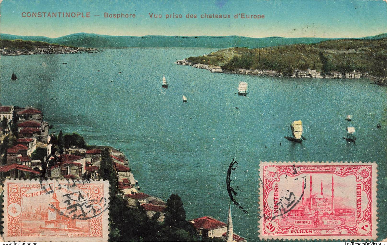 TURQUIE - Constantinople - Bosphore - Vue Prise Des Châteaux D'Europe - Colorisé - Carte Postale Ancienne - Turkije