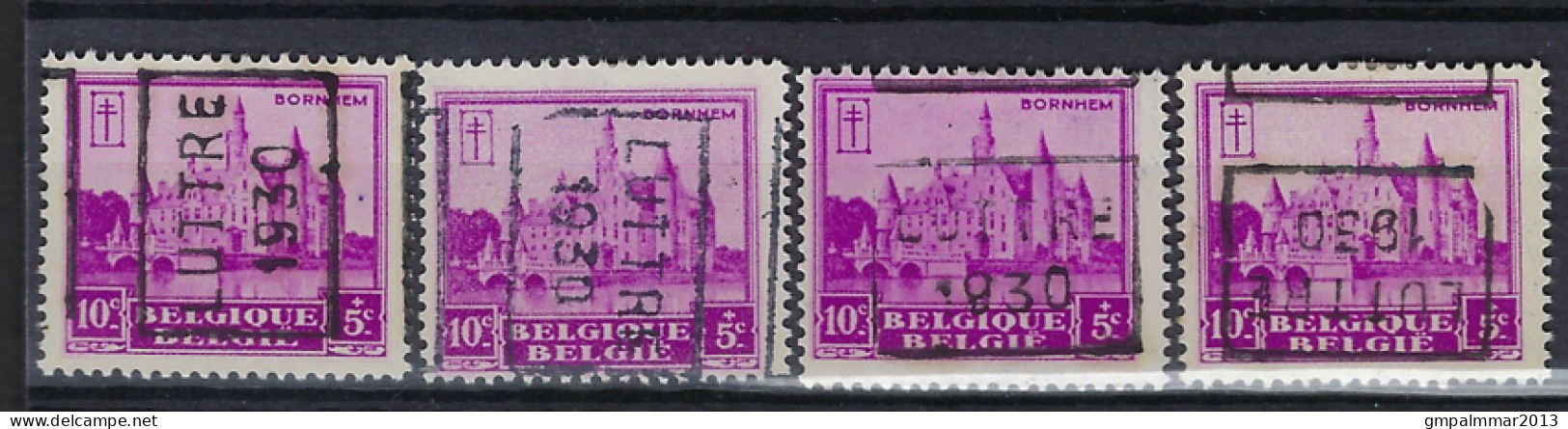 Zegel Nr. 308  Voorafstempeling Nr. 5975 A + B + C + D  LUTTRE 1930    ; Staat Zie Scan ! LOT 353 - Roulettes 1930-..