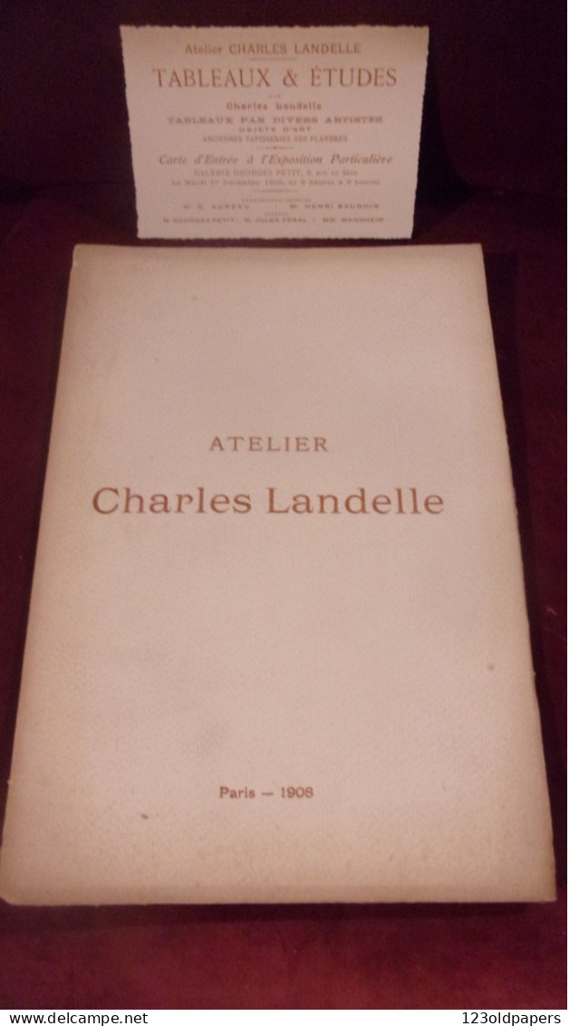 RARE 1908 ATELIER CHARLES LANDELLE LAVAL TABLEAUX ET ETUDES CATALOGUE EXPOSITION GALERIE PETIT - Pays De Loire