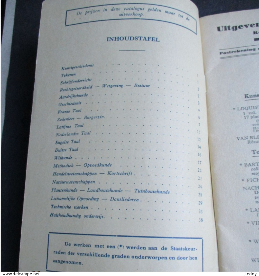 Oude CATALOOG  1948  Uitgeversfirma  A . DE  BOECK  Koninklijke Straat    BRUSSEL - Old Professions