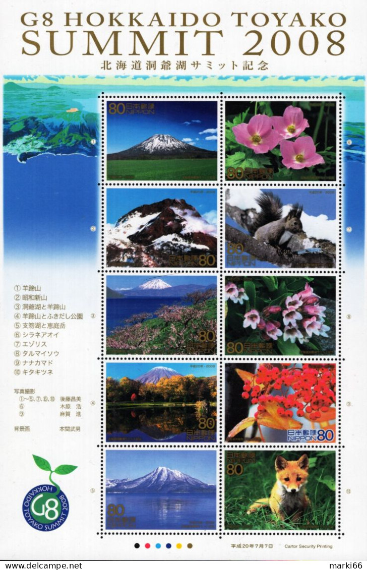 Japan - 2008 - G8 Hokkaido Toyako Summit - Mint Stamp Sheetlet - Unused Stamps