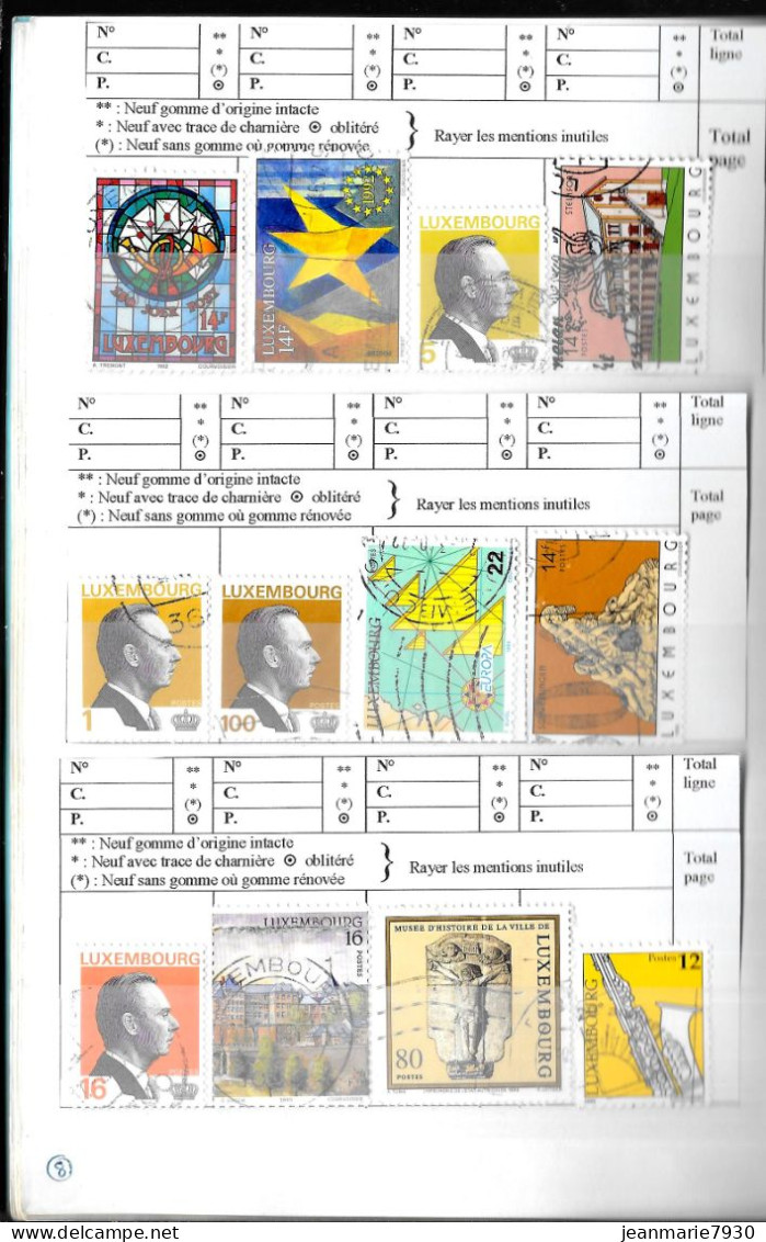 Z283 - LUXEMBOURG - LOT DE 140 TIMBRES DANS CARNET A CHOIX (COTE=85 € ) ET 40 DOCUMENTS