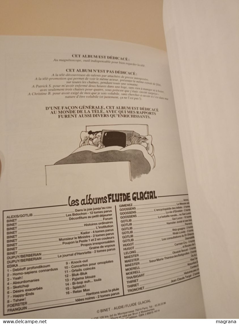 Les Bidochon: téléspectateurs. 12. Binet. Fluide Glacial. 1re edition. 1991. 52 pp