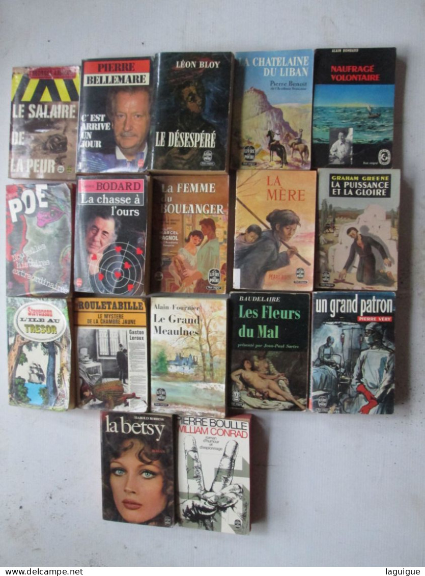 LOT DE 17 LIVRES DE POCHE - Lots De Plusieurs Livres