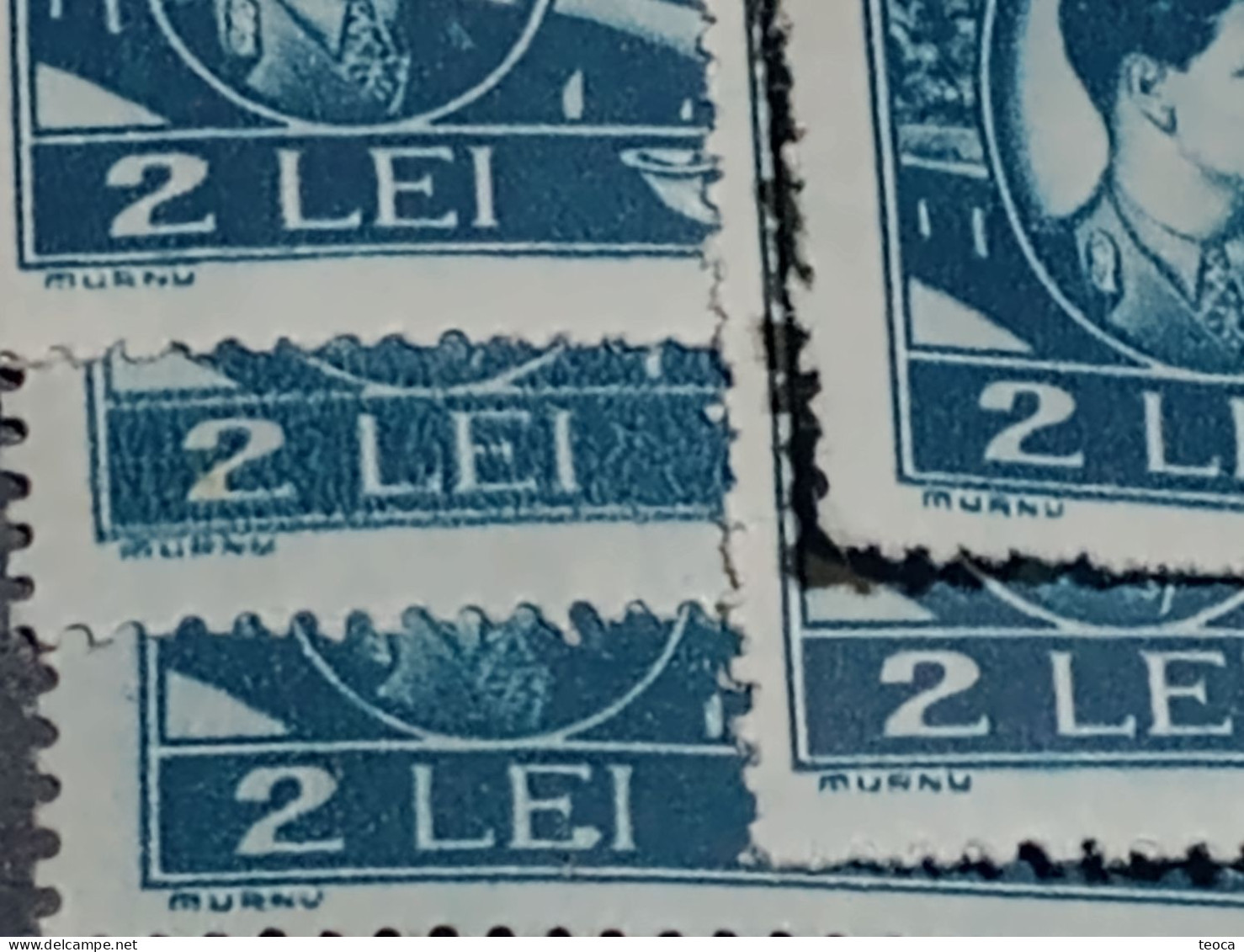 Stamps Errors Romania 1947 # Mi 1068 King Michael Printed With A Loop At The Letter "E" On LEI Unused - Ongebruikt