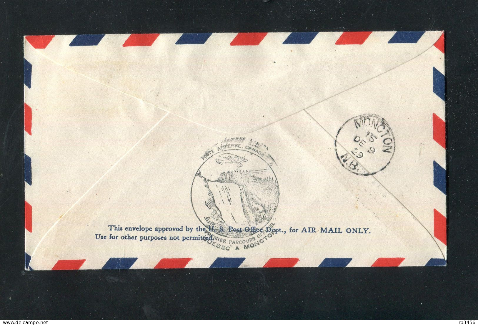 "KANADA" 1929, Erstflugbrief "Quebec-Moncton" (1185) - Airmail