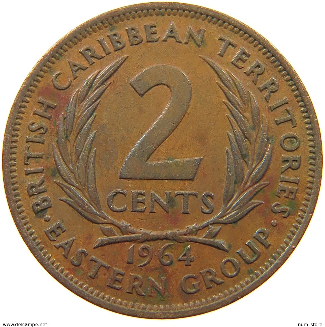 BRITISH CARIBBEAN TERRITORIES 2 CENTS 1964 Elizabeth II. (1952-2022) #a050 0627 - Territoires Britanniques Des Caraïbes