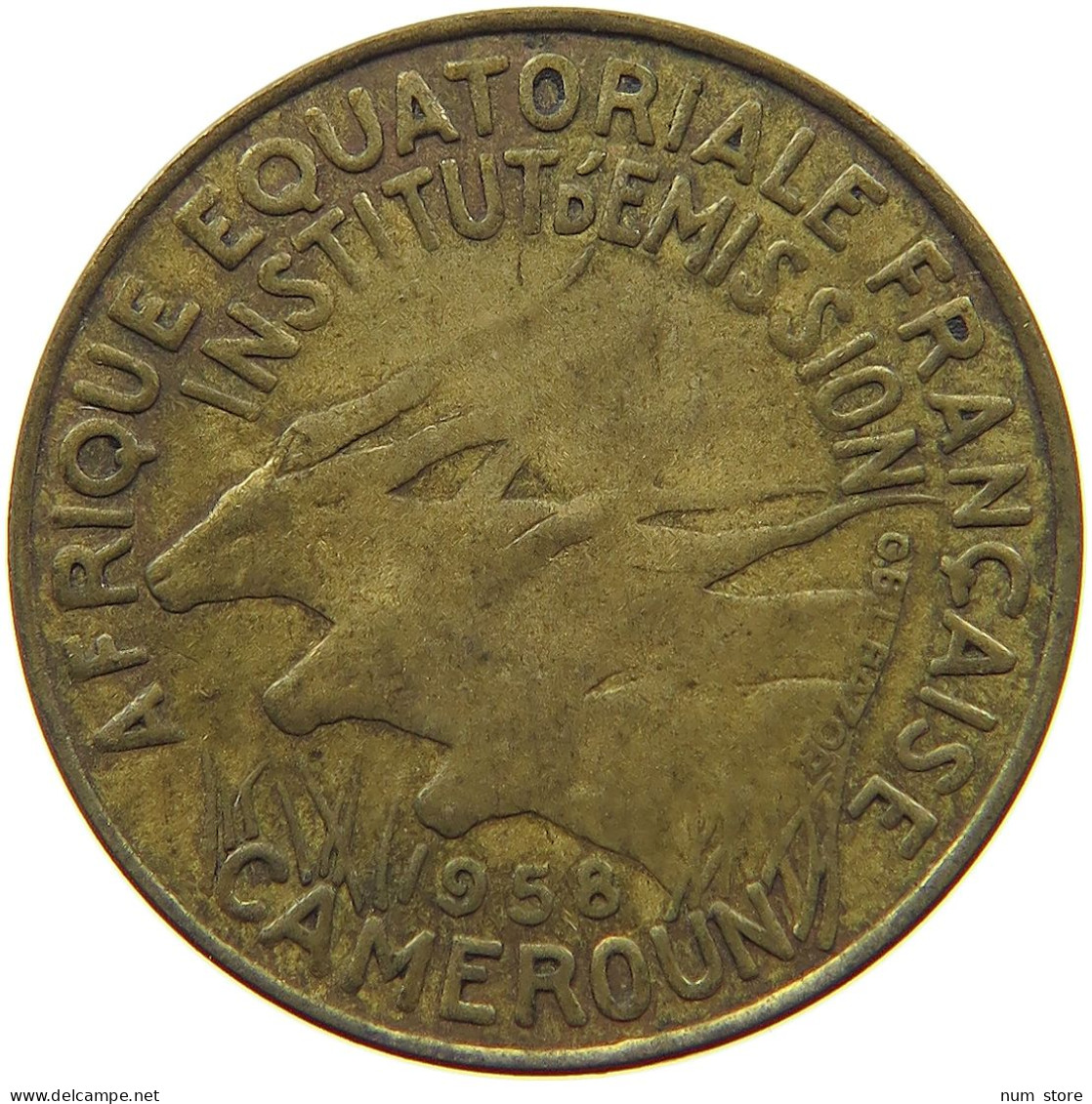 CAMEROON 5 FRANCS 1958 MINTING ERROR #s071 0205 - Cameroun