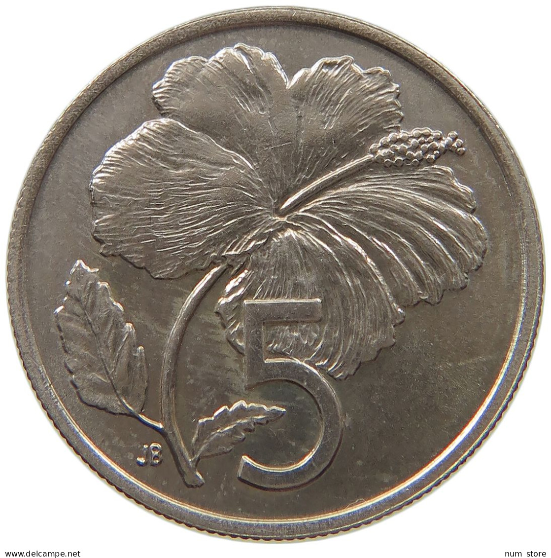 COOK ISLANDS 5 CENTS 1972 Elizabeth II. (1952-2022) #s079 0607 - Cook