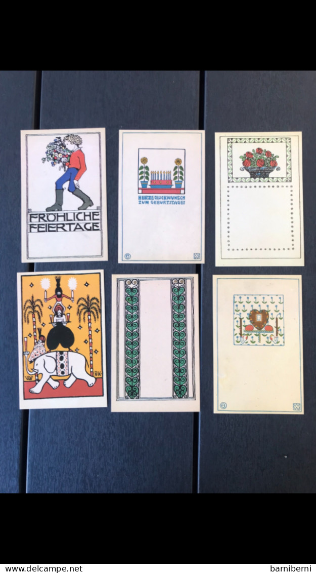 Wiener Werkstaette Serie 12 Cartes Postales Avec Le Pochet. Herzlichst. Edition Moderne De Brandstatter - Wiener Werkstaetten