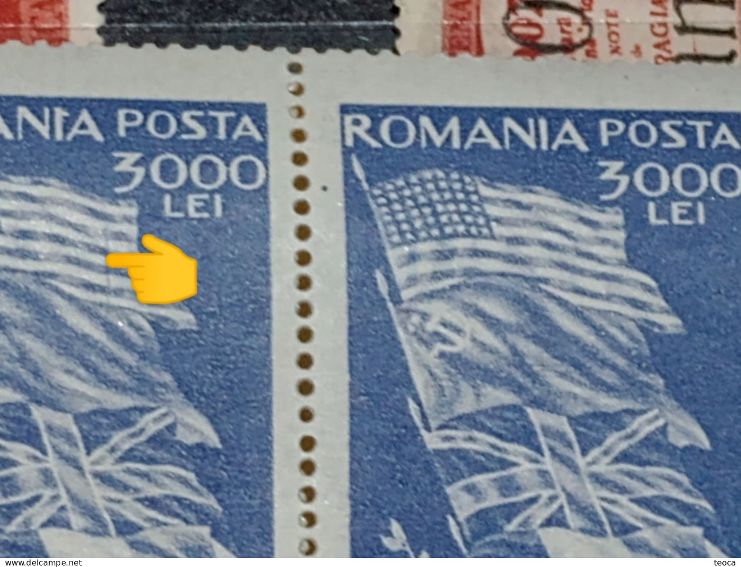 Stamps Errors Romania 1947, # Mi 1026 Printed With Linie Horizontal On Flag - Plaatfouten En Curiosa