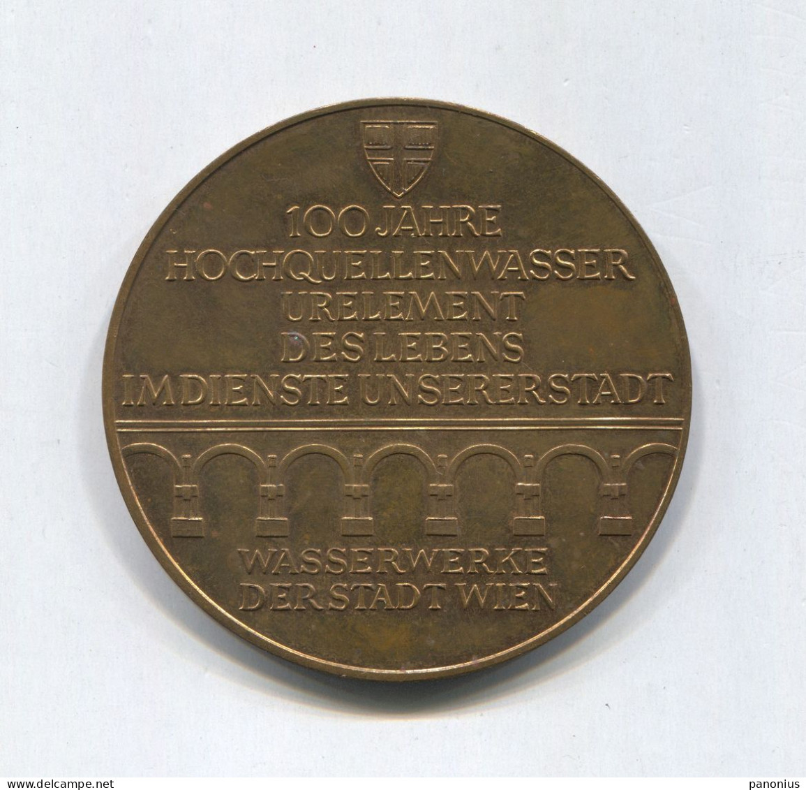 Austria Wien - Wasserwerke Waterworks, Big Medal Plaque, D 70 Mm - Non Classés