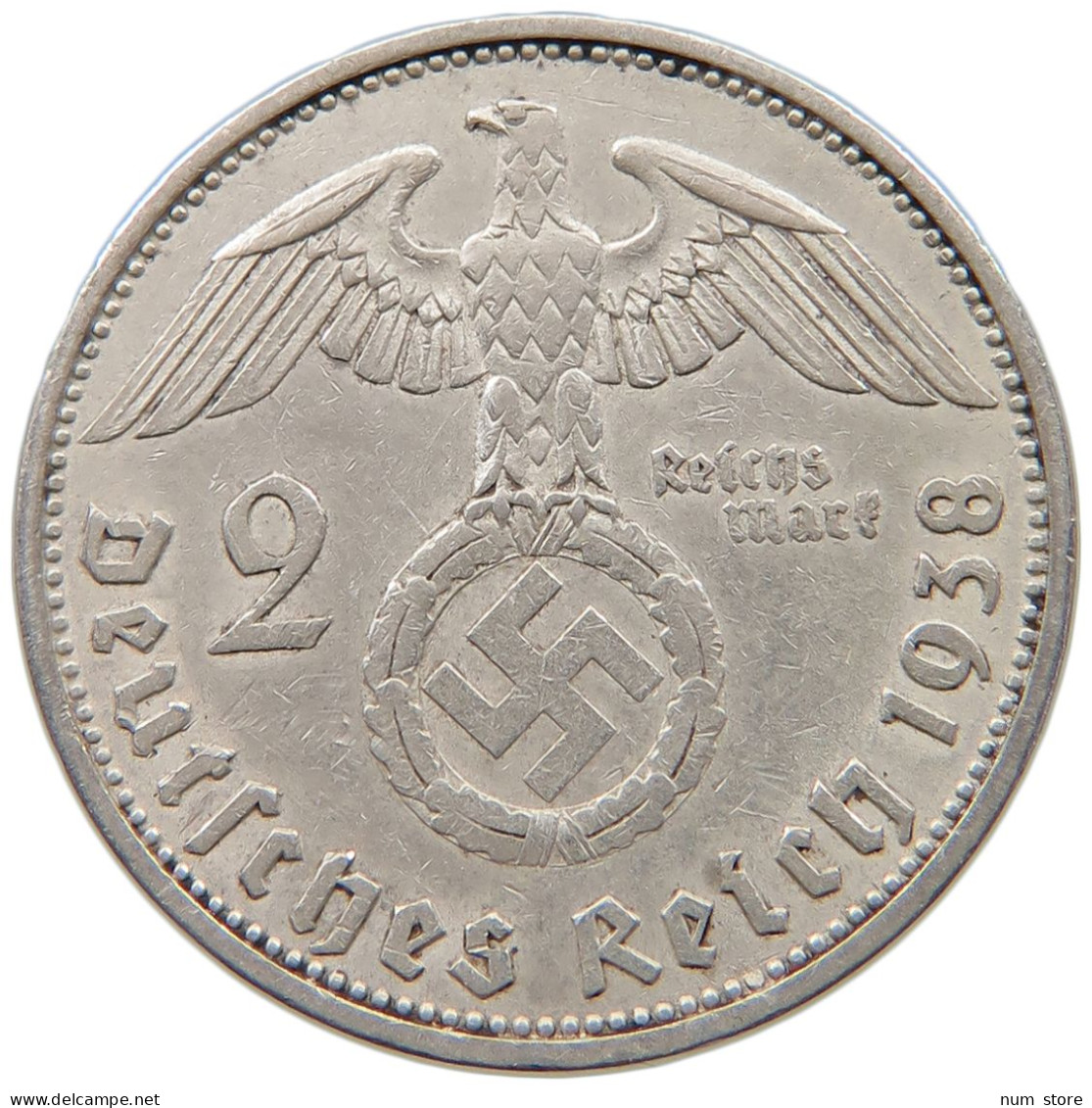 DRITTES REICH 2 MARK 1938 A  #a049 0163 - 2 Reichsmark