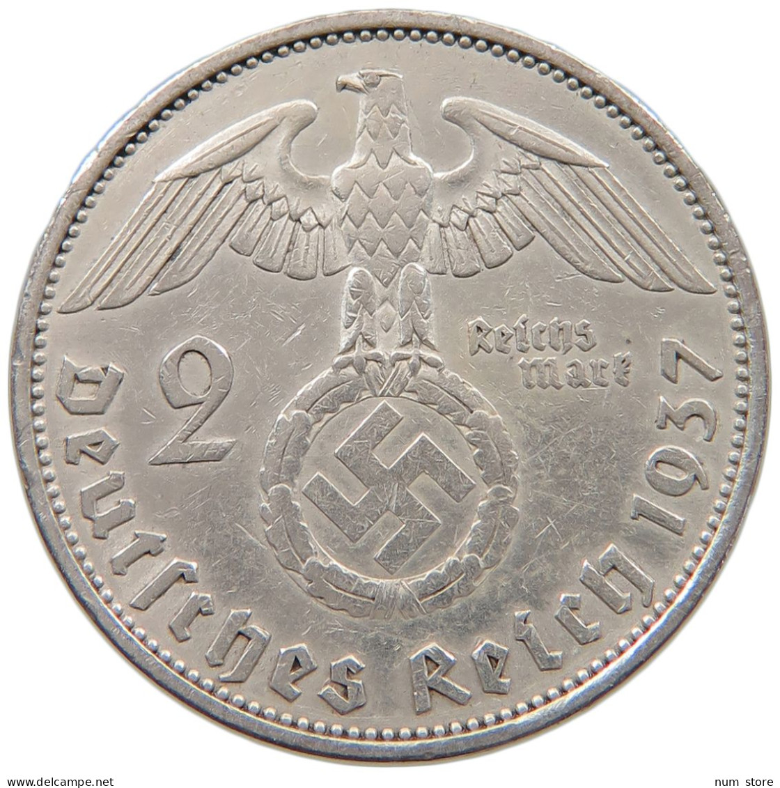 DRITTES REICH 2 MARK 1937 A  #a048 0413 - 2 Reichsmark