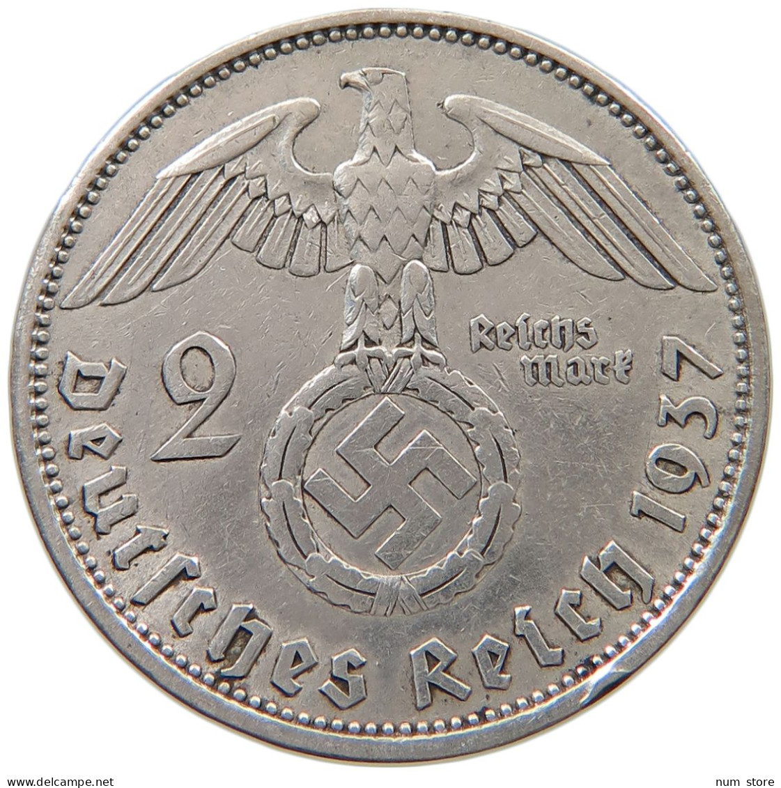 DRITTES REICH 2 MARK 1937 A  #a044 0743 - 2 Reichsmark