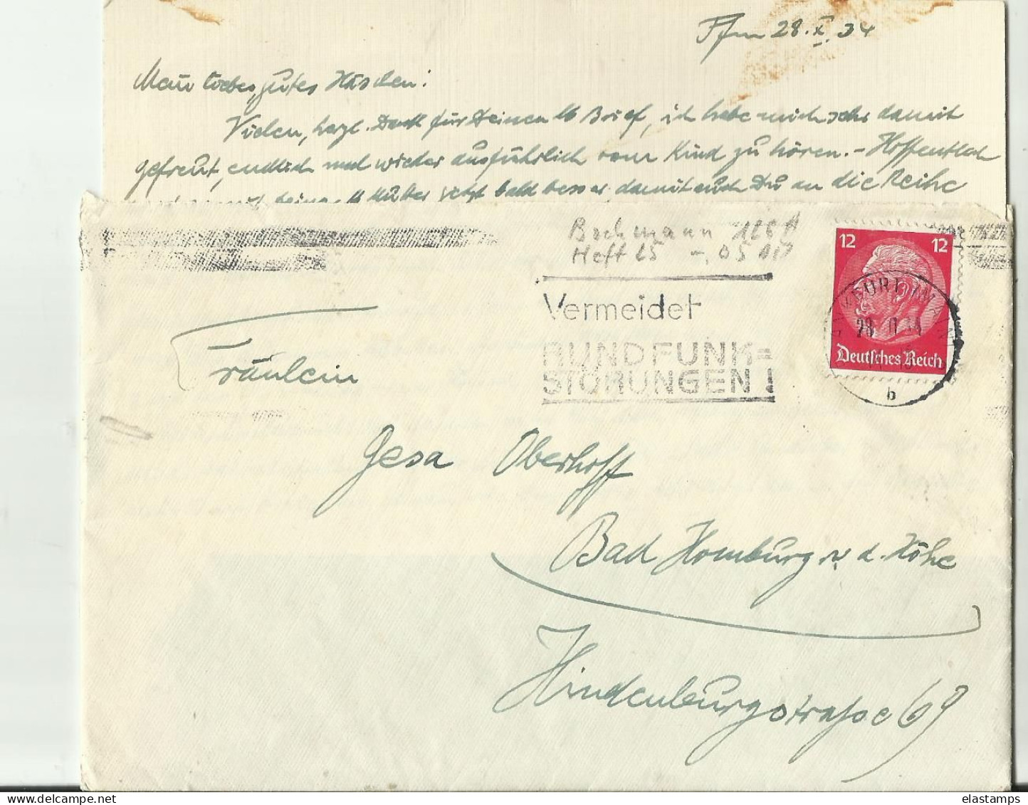 DR CV*+LETTER 1934 - Prisoners Of War Mail