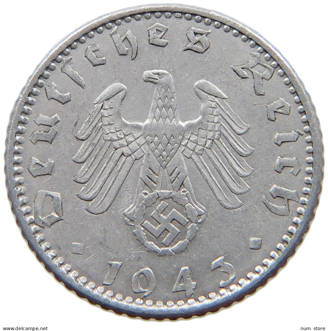 DRITTES REICH 50 PFENNIG 1943 A  #a089 0043 - 5 Reichsmark