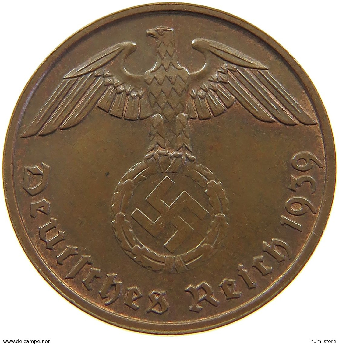 DRITTES REICH 2 PFENNIG 1939 B  #a063 0115 - 2 Reichspfennig