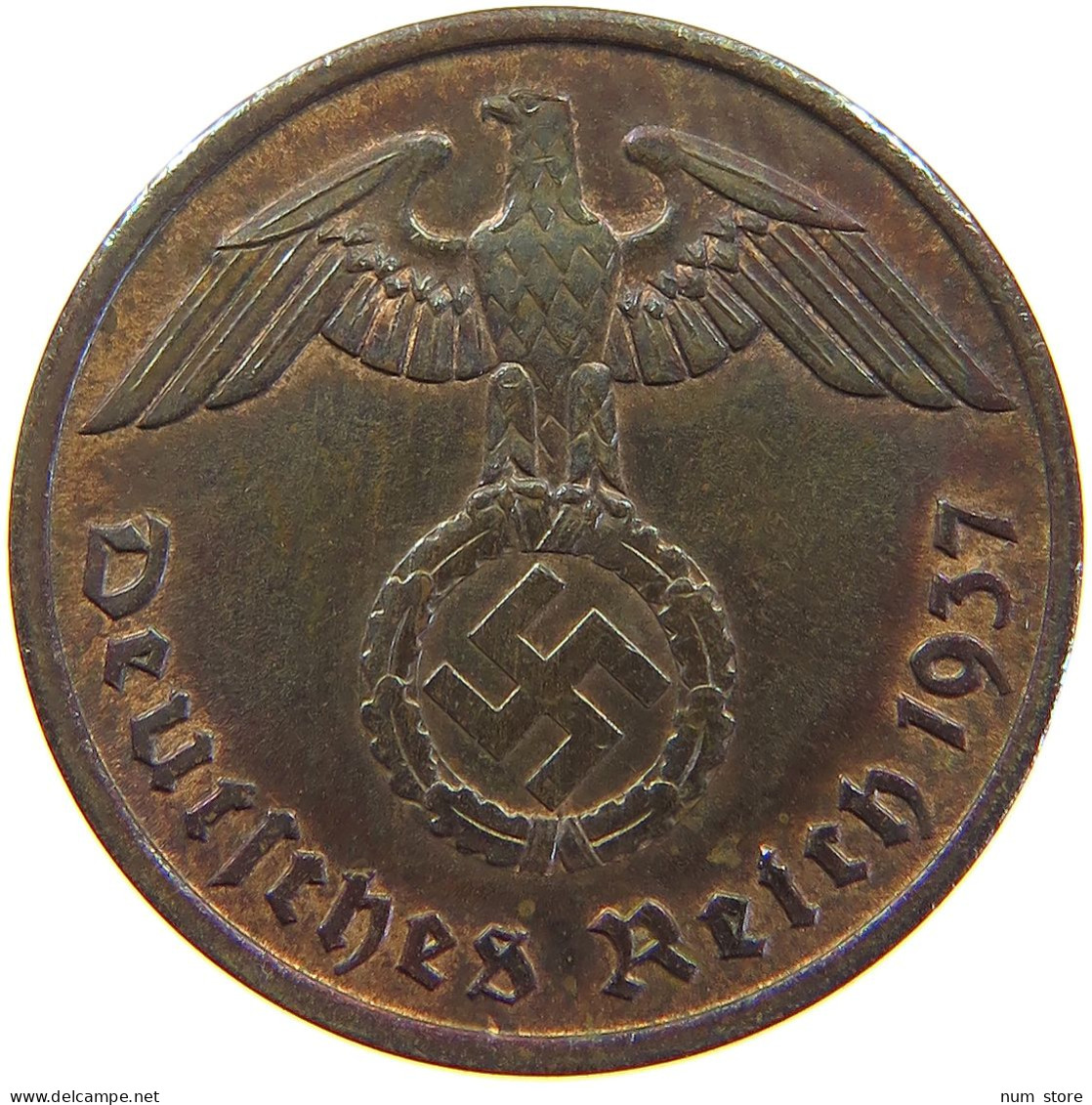 DRITTES REICH 2 PFENNIG 1937 A  #c081 0299 - 2 Reichspfennig
