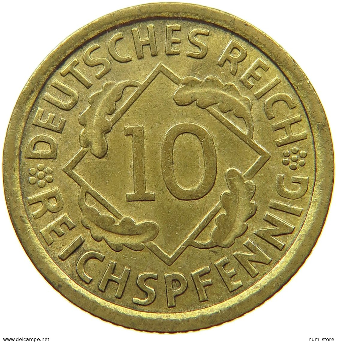 DRITTES REICH 10 PFENNIG 1935 J  #s073 0775 - 10 Reichspfennig