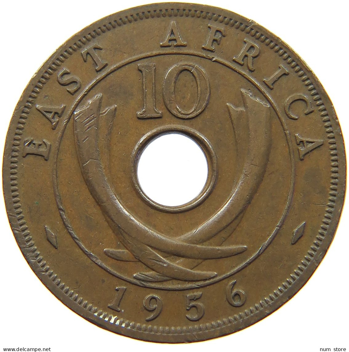 EAST AFRICA 10 CENTS 1956 Elizabeth II. (1952-2022) #c079 0671 - Ostafrika Und Herrschaft Von Uganda