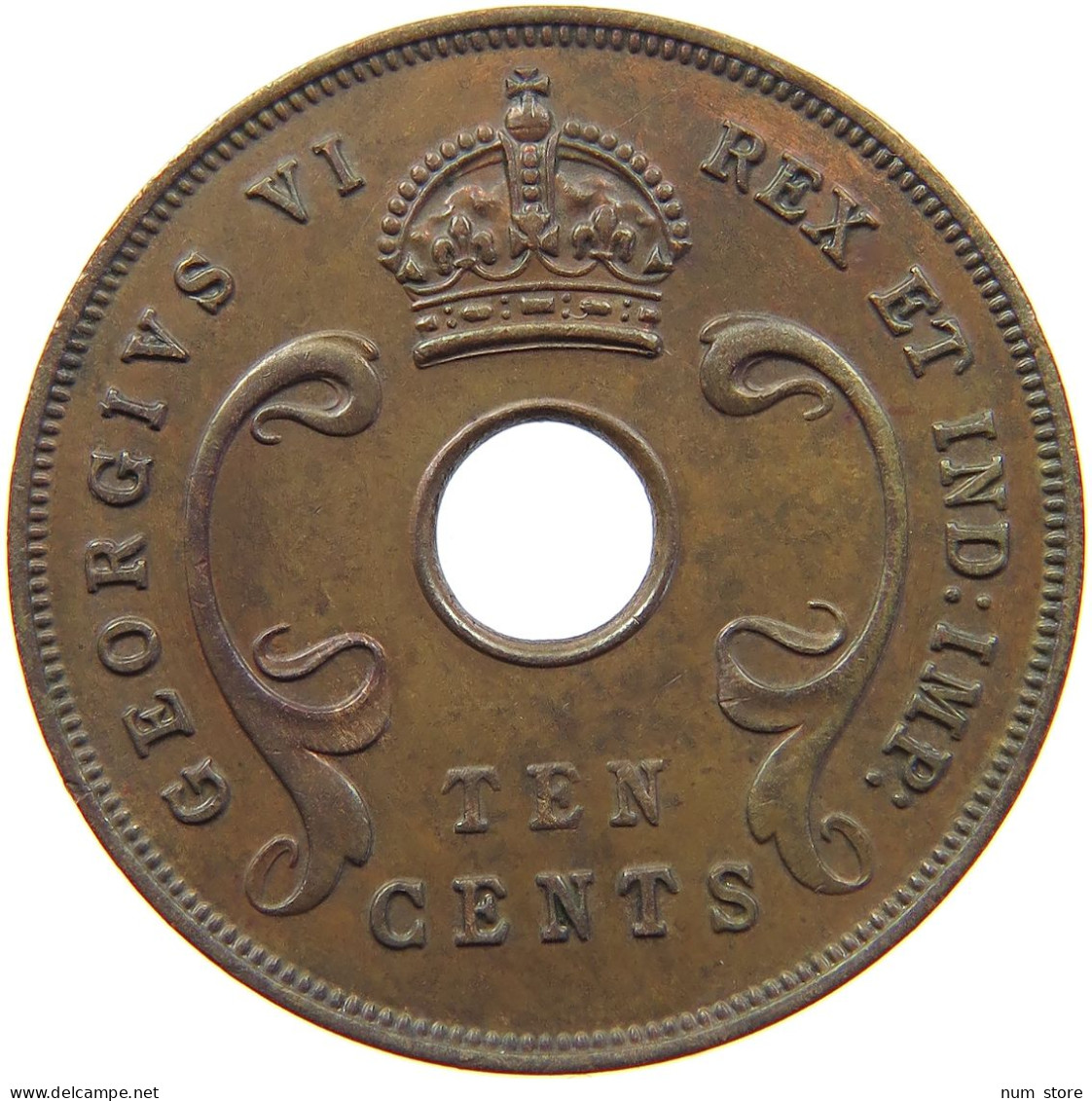 EAST AFRICA 10 CENTS 1942 George VI. (1936-1952) #s007 0077 - Ostafrika Und Herrschaft Von Uganda