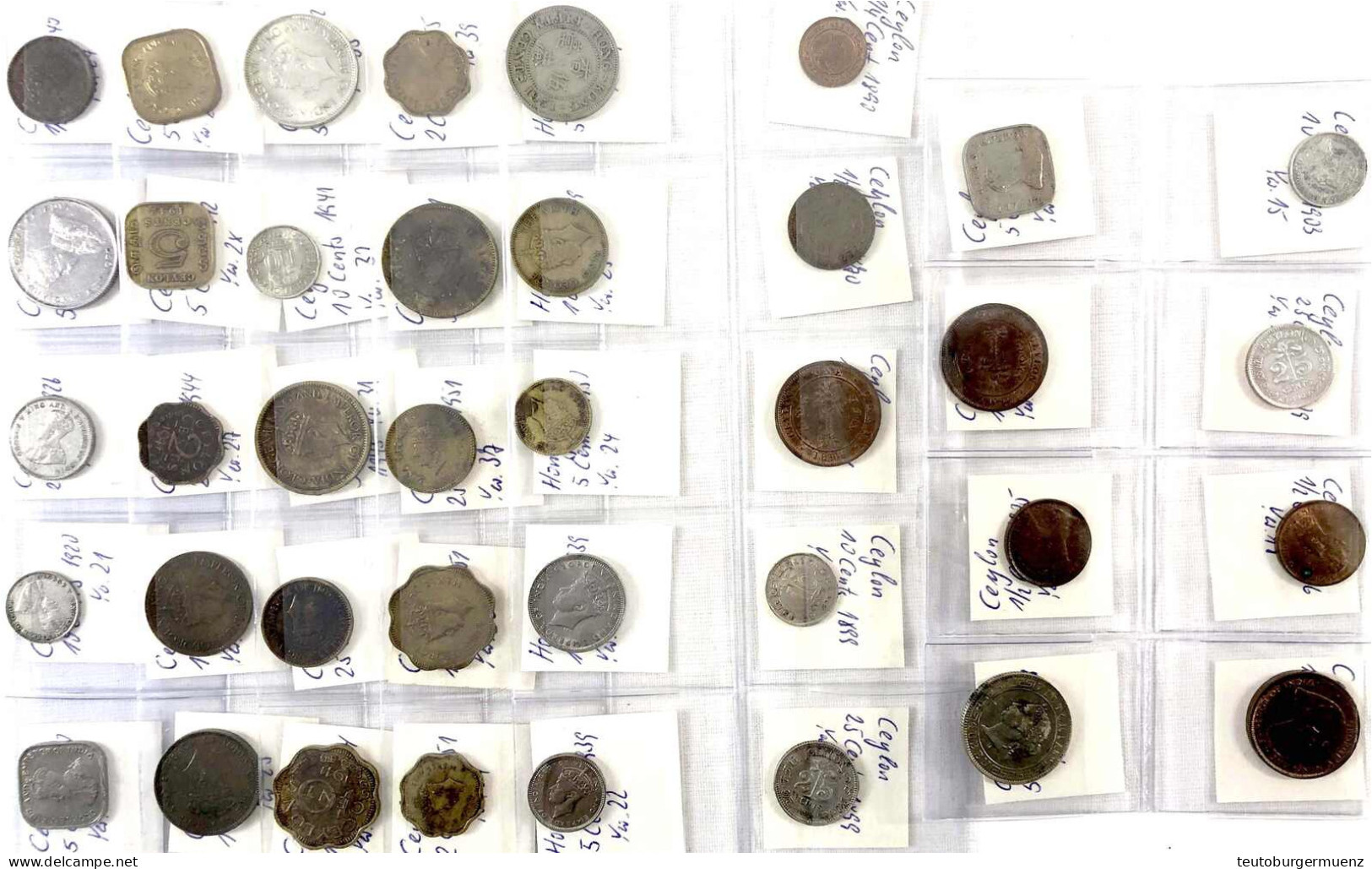 Schöne Typensammlung Von 38 Versch. Münzen Ab Victoria. Viele Bessere Sorten Und Erhaltungen, U.a. 1/4 Cent 1890, Cent 1 - Sri Lanka