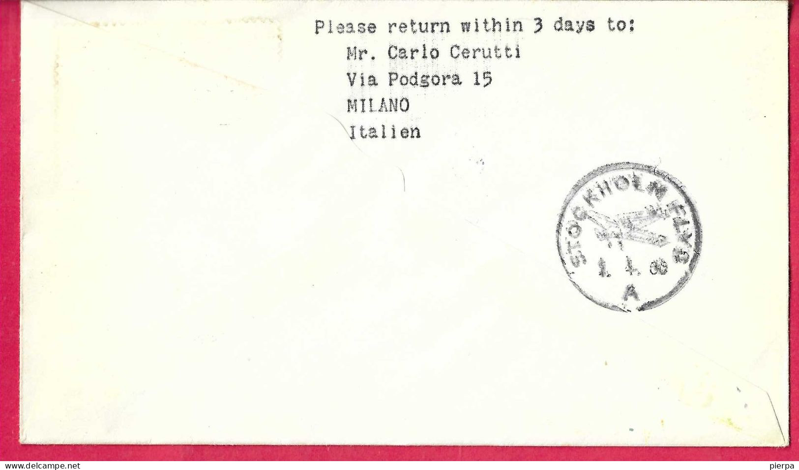 FINLAND - FIRST CARAVELLE FLIGHT FINNAIR FROM HELSINKI TO STOCKHOLM *1.4.60* ON OFFICIAL COVER - Storia Postale