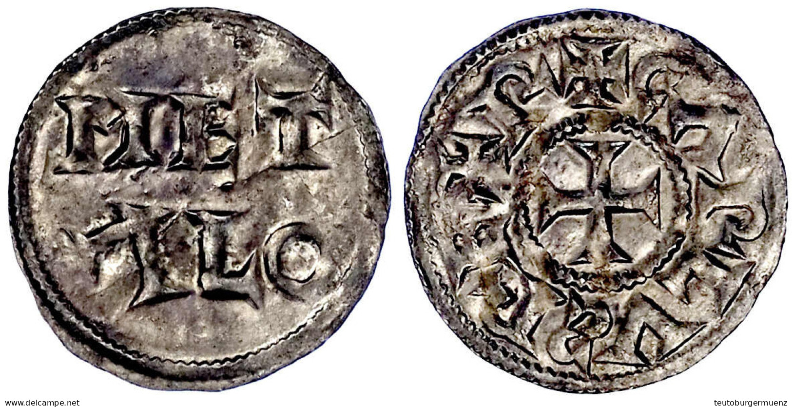 Pfennig O.J. Melle. METALO/+CARLVS REX (verdrehtes S), Kreuz. 1,67 G. Gutes Vorzüglich. Depeyrot 629. Morrison/Grunthal  - Sonstige & Ohne Zuordnung