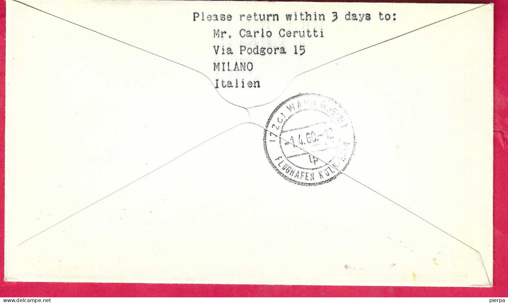 FINLAND - FIRST CARAVELLE FLIGHT FINNAIR FROM HELSINKI TO KOLN *1.4.60* ON OFFICIAL COVER - Lettres & Documents